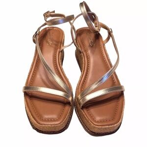 Chico’s espadrille Carlina wedge sandal, new without box, size 9 in Champagne